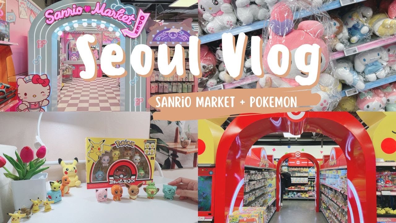 shopping 🇰🇷, sanrio market + pokemon toys collectibles, shopping haul