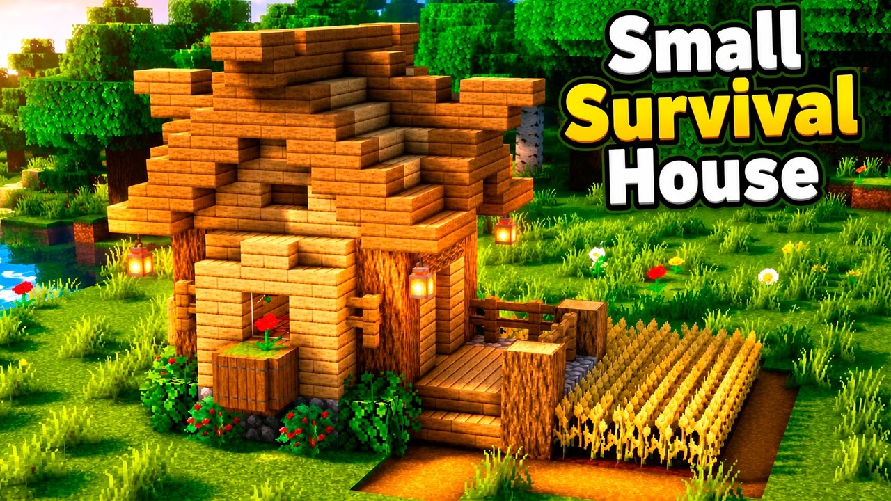 Minecraft: How to Build a Small Survival House - YouTube