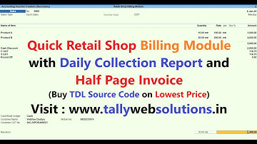 (Buy TDL Source Code Rs.450) Retail Shop Billing with Daily Collection Report in Tally Prime 6.0