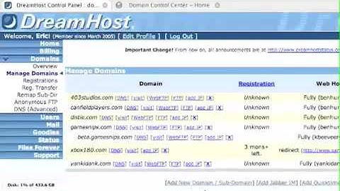 Dreamhost - Installing a New Domain