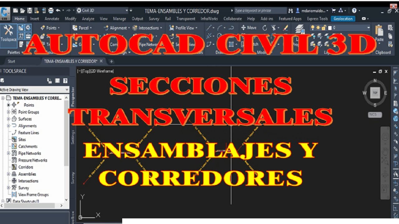 SECCIONES TRANSVERSALES PARTE 01 (ENSAMBLAJES Y CORREDORES) EN AUTOCAD CIVIL 3D 2018-2025