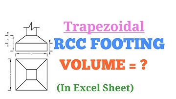 Trapezoidal footing volume in Excel sheet. || एक्सेल शीट मे फूटींग क्वोन्टीटी निकाले|