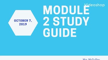 Module 2 Study Guide