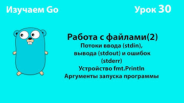 Изучаем Go. Урок №30. Работа с файлами(2). Потоки ввода, вывода, ошибок. Аргументы запуска программ