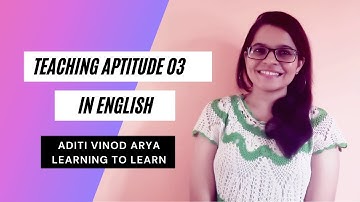 TEACHING APTITUDE REVISION PART 3 II ENGLISH II ADITI VINOD ARYA