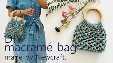 Diy macramé net bag Wooden Handle Bag 마크라메가방 네트백 만들기