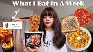 what i ACTUALLY eat in a week as fulltime mukbanger (korean + realistic)