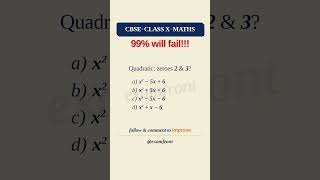 Quadratic Polynomial with Zeroes 2 and 3 | CBSE Class 10 NCERT #maths #education #study #cbse