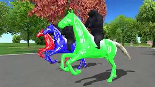 Hickory Dickory Dock Nursery Rhymes - Gorilla Ride Colorful Horse - Rhymes World