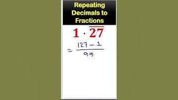 Shortcut Converting Repeating Decimals to Fractions  #maths #mathematics#repeatingnumbers