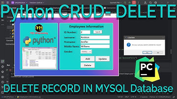 Python CRUD w/ MySQL Database - DELETE Record #python #coding #java #intellij #database