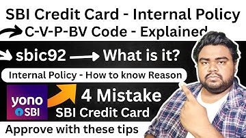 Why SBI card rejected - Why did SBI reject my credit card application? - sbic92 code internal policy