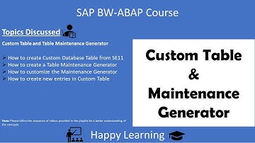 13 Custom Table & Maintenance Generator