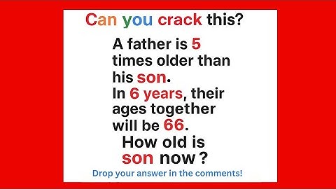 🤔 A Father Is 5 Times Older Than His Son… How Old Is the Son Now? | Viral Riddle Challenge