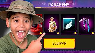 MEU IRMÃOZINHO PEGOU A SKIN DO AVENTUREIRO DE GRAÇA NO FR...