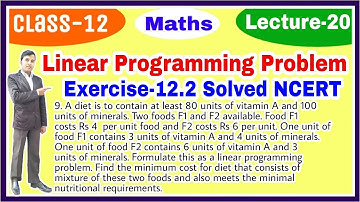 Linear Programming Problem | LPP Class 12 | Exercise 12.2 Solved NCERT