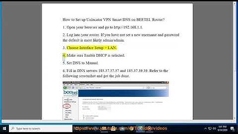 Set up Unlocator VPN Smart DNS on BEETEL Router