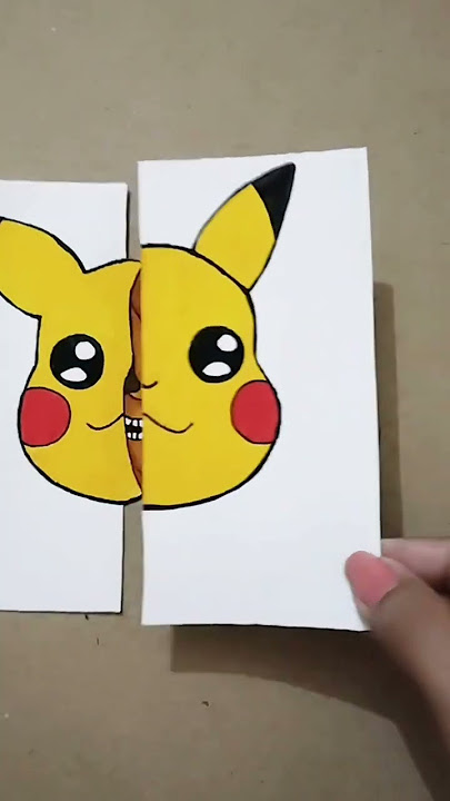 huggy wuggy Pikachu scary paper craft #huggywuggy #pikachu #longlegs #art #creative #shorts