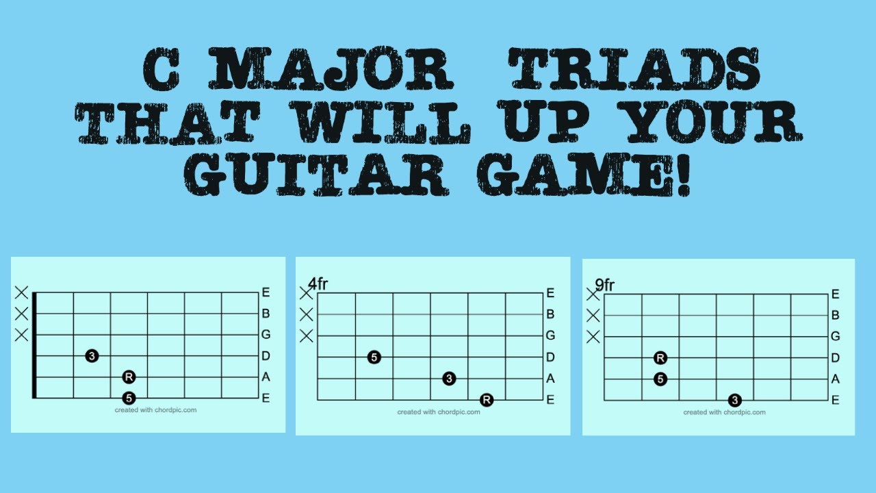How to Play C Major Triads on the E A D Strings in 3 different