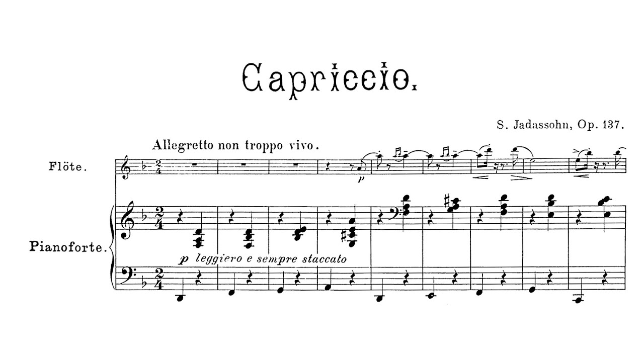 S. Jadassohn - Op. 137, Capriccio in D minor