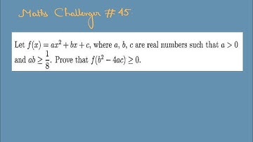 Inequalities of quadratic - an elegant proof . Can you solve ?
