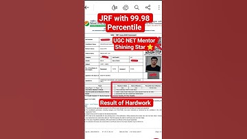 JRF with 99.98 Percentile | UGC NET Result 2025 #ugcnet #ugcnetresult #ugcnet2025 #ntanet  #shorts