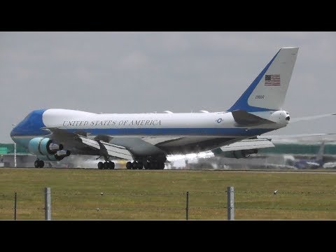 United States of America's President Trump Lands on Air Force One at London Stansted UK Visit 2018!