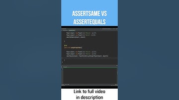 AssertSame vs AssertEquals in JUnit