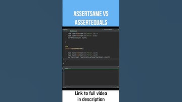 AssertSame vs AssertEquals in JUnit
