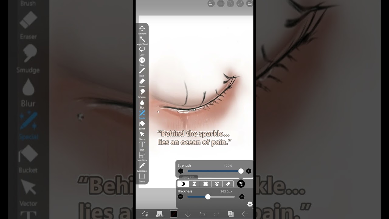 Emotional Realistic Cry Eye Drawing | in Ibis Paint X 
