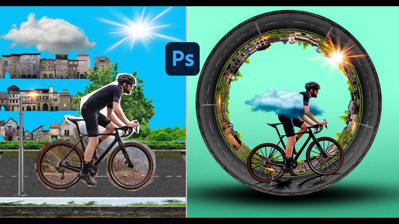 Infinite Cycling Photo Manipulation Photoshop Tutorial.Inspire from learning screen.