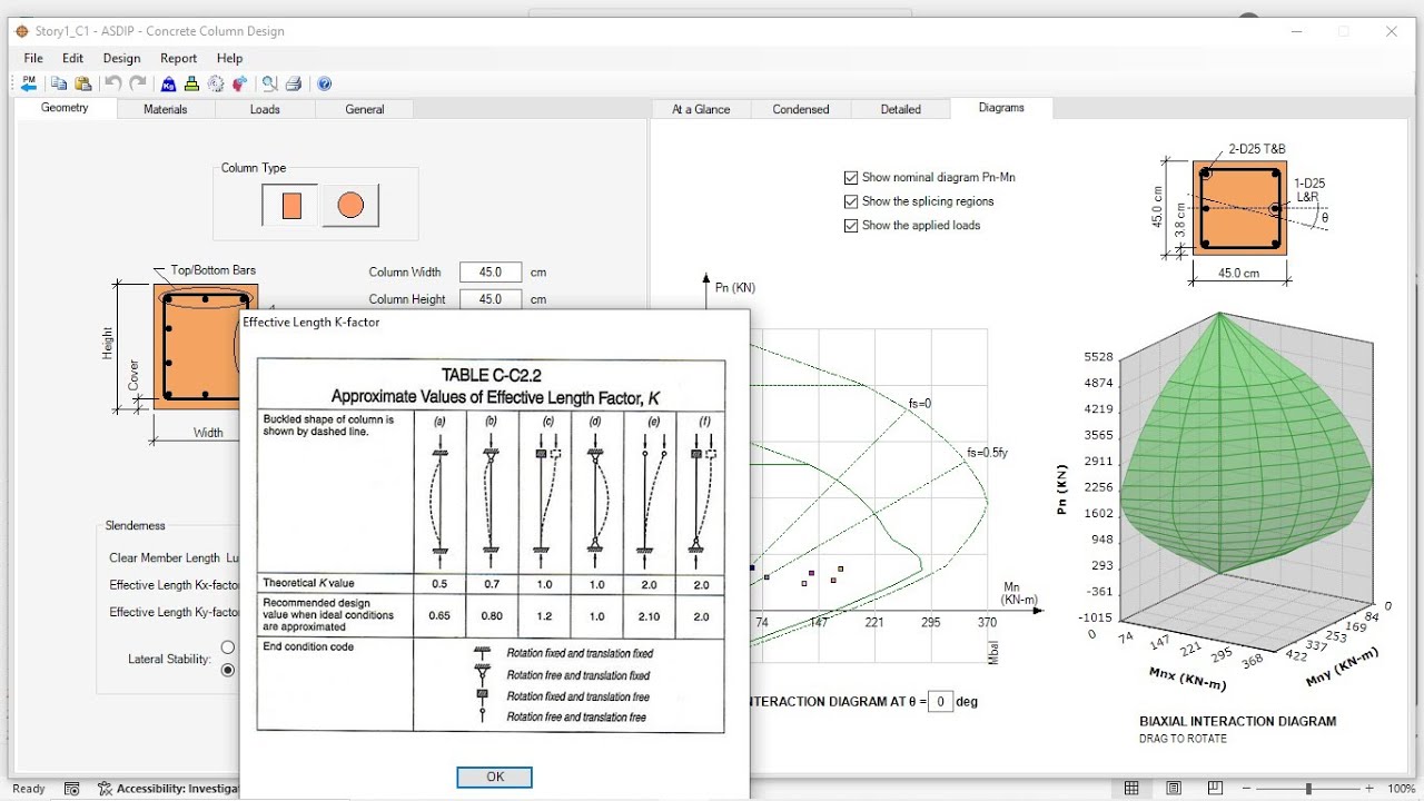 DESIGN ALL COLUMN  USING ASDIP -  EXTRACTING DATA FROM ETABS / STAAD