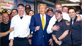 Donald Trump Delivers Pizza To New York City Firehouse