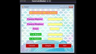 VISUAL BASIC 2022 - el porcentaje devarones y de damas