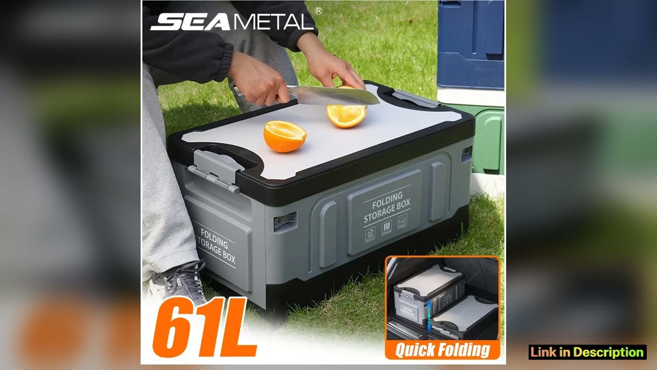 SEAMETAL LargeCapacity Foldable Storage Box for Car Trunk Organizer 61L LargeBearing Thicken Storag