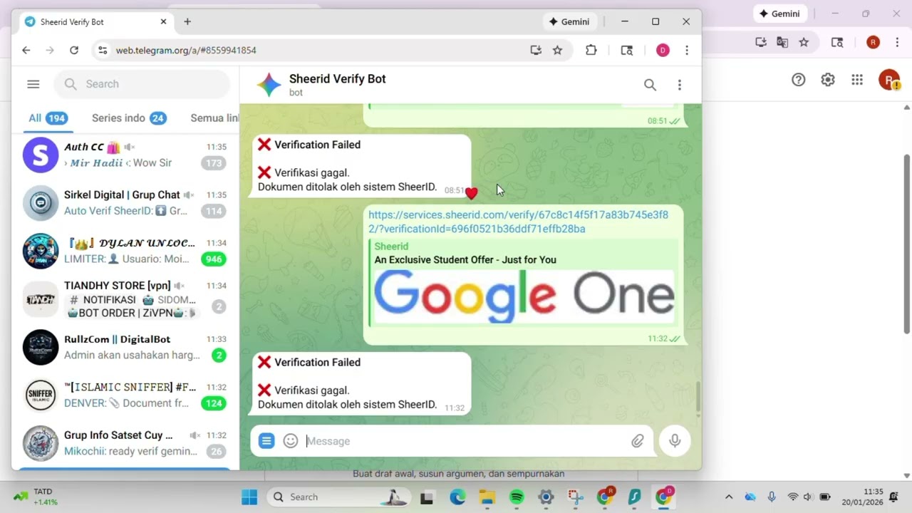 Cara Mendapatkan Gemini Pro 1 Tahun Gratis (Terbaru 2026)||Bot Telegram ada di komen tersematkan