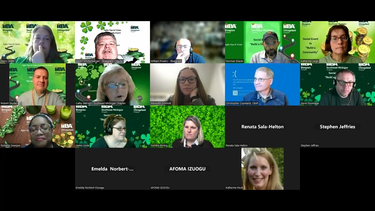 Social event to "Build a Community" | Product Roadmap | IIBA Bluegrass