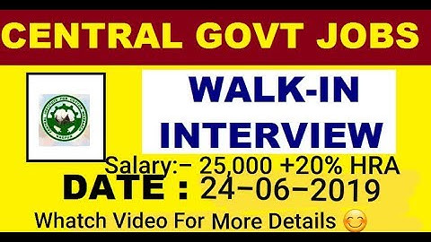 CICR Recruitment 2019|| Walk in Interview