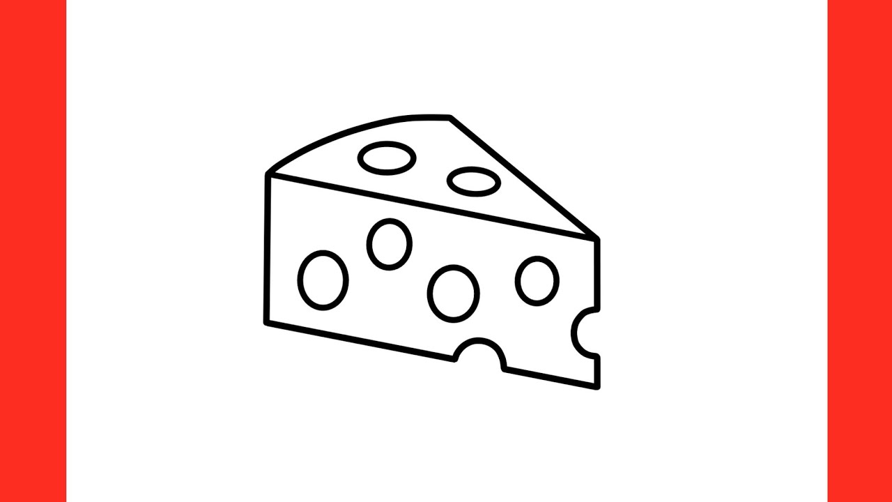 How to draw a CHEESE step by step - YouTube