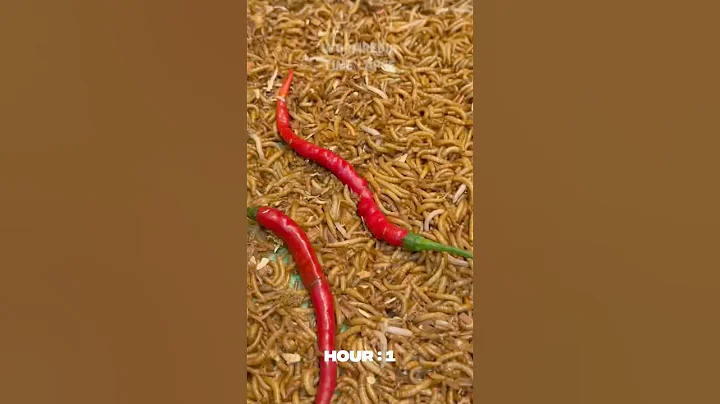 10.000 mealworm VS Hot Chili  #timelapse #worm #wormszone #food #satisfying