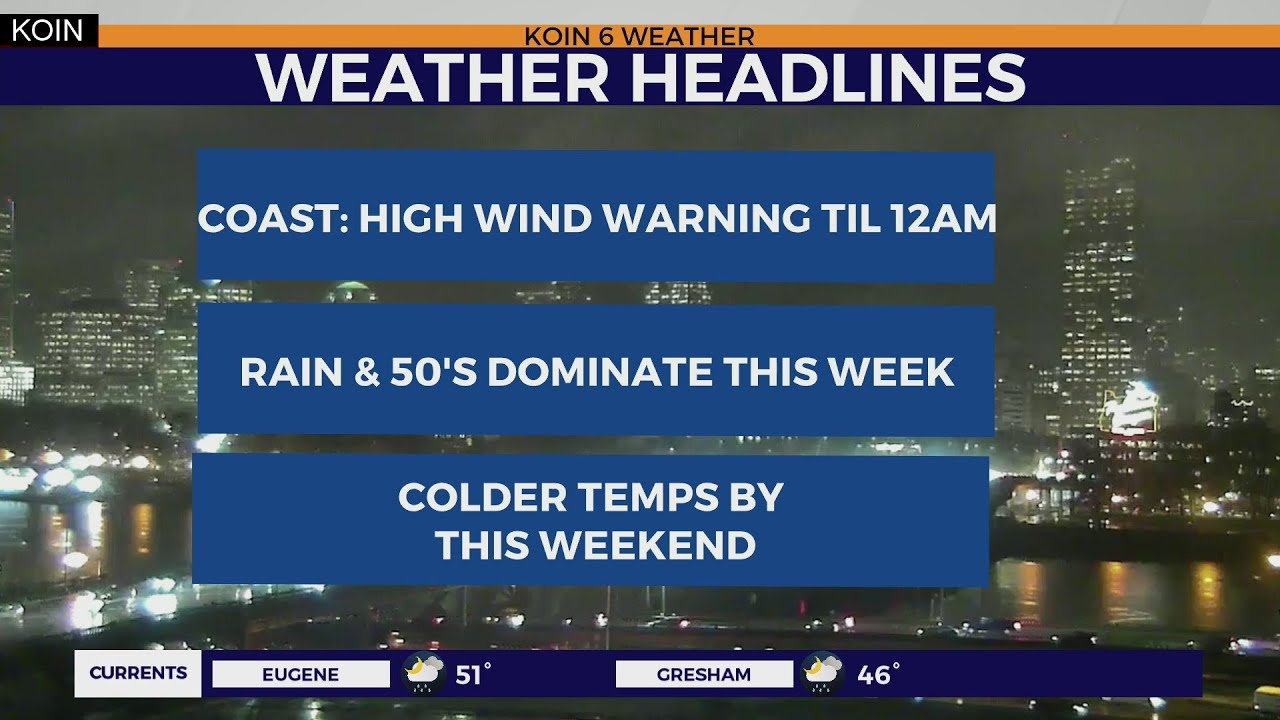 WEATHER FORECAST Rainy, gusty, and blowing snow in the Cascades