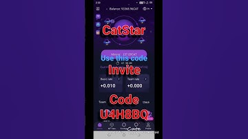 CatStar Mining App Inviting Code, Invite Code, Refer code, Referral Code.
