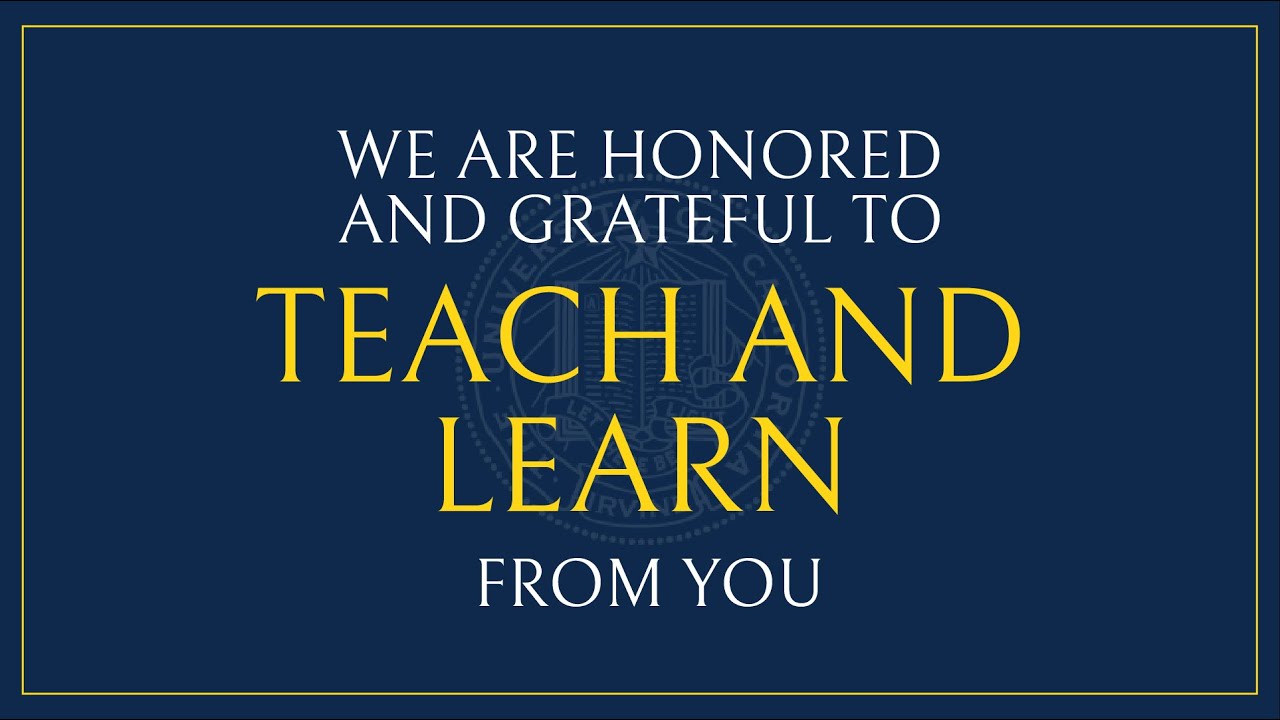 Teach: We Are Honored and Grateful to Teach and Learn From You - YouTube