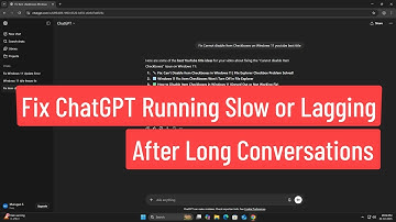 Fix ChatGPT Running Slow or Lagging After Long Conversations | Chrome, Firefox & Safari Speed Fix