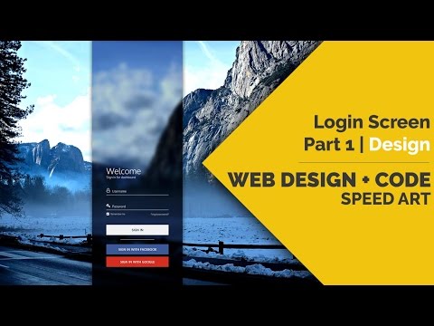 Web Design + Code | Speed Art | Login Screen Part1 - Design