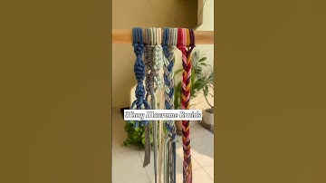 3 Easy Macrame Braids with 3 (6) cords - Macrame Braid tutorial 🎀#youtube #shorts #diy