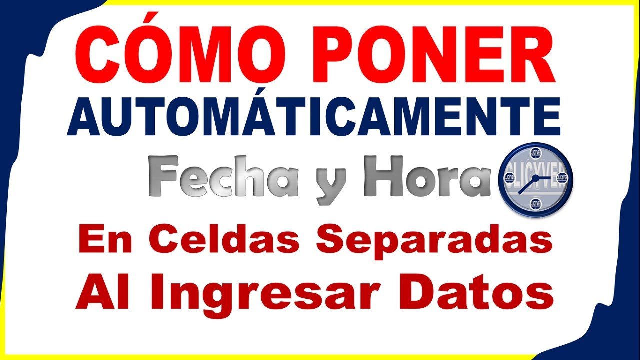 Cómo Poner Fecha y Hora en celdas separadas en EXCEL al ingresar datos 🥇
