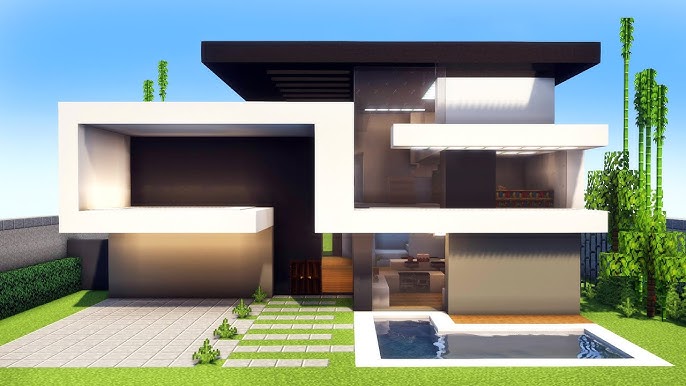 Minecraft Tutorial - Como fazer uma Casa Moderna Manyacraft 