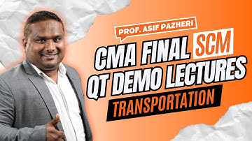 CMA Final SCM Demo Lectures in English | Transportation-Part 1 | CMA Final SCM Recorded Classes