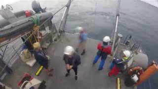 Deploying and retrieving CTD and water samples